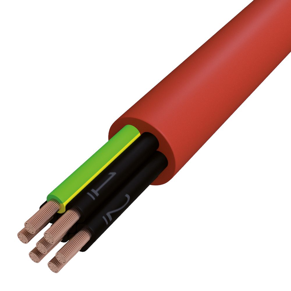 Gummischlauchleitung Eca SIHF-J 7G0,75 rt-br R100 Ø9,6mm Ziffer -25-180°C