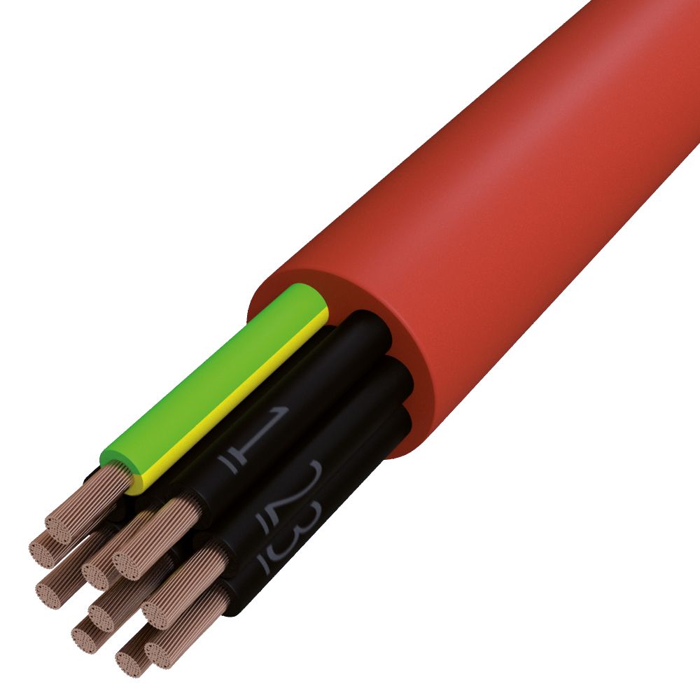 Gummischlauchleitung SIHF-J 10G1,5 rt-br TRS Halogenfrei nach EN IEC 60754-1