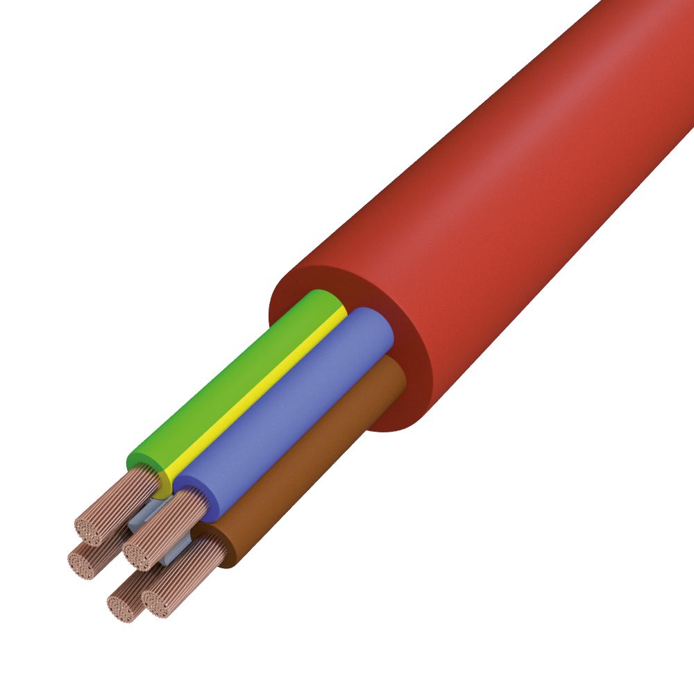 Gummischlauchleitung Eca SIHF-J 5G10 rt-br TRS Ø22,5mm Farbe -25-180°C
