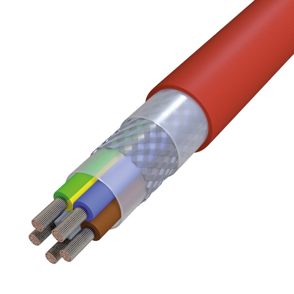 Gummischlauchleitung Eca SIHF-C-SI-J 5G1,5 rt-br gesch TR1T Farbe -25-180°C