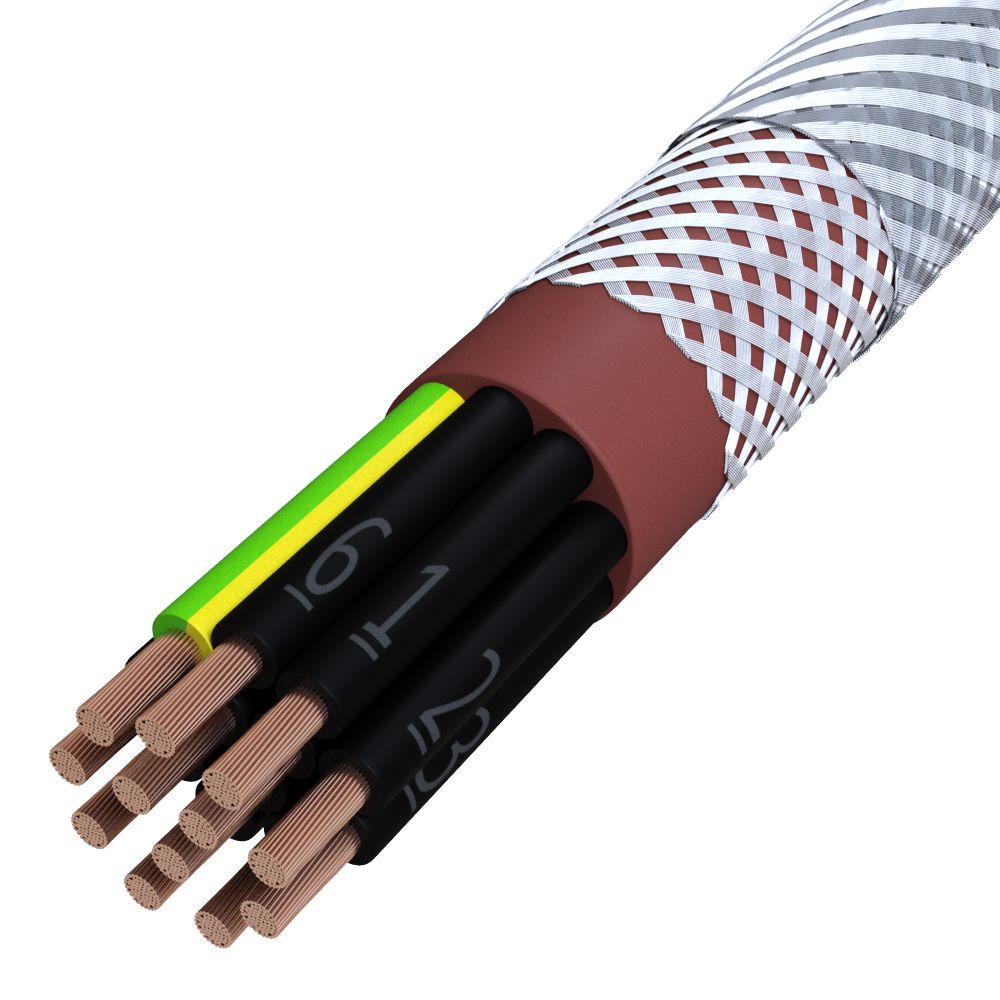 Gummischlauchleitung Eca SIHF-GL-P-J 12G1,5 rt-br TR1T Polyvinylchlorid (PVC)