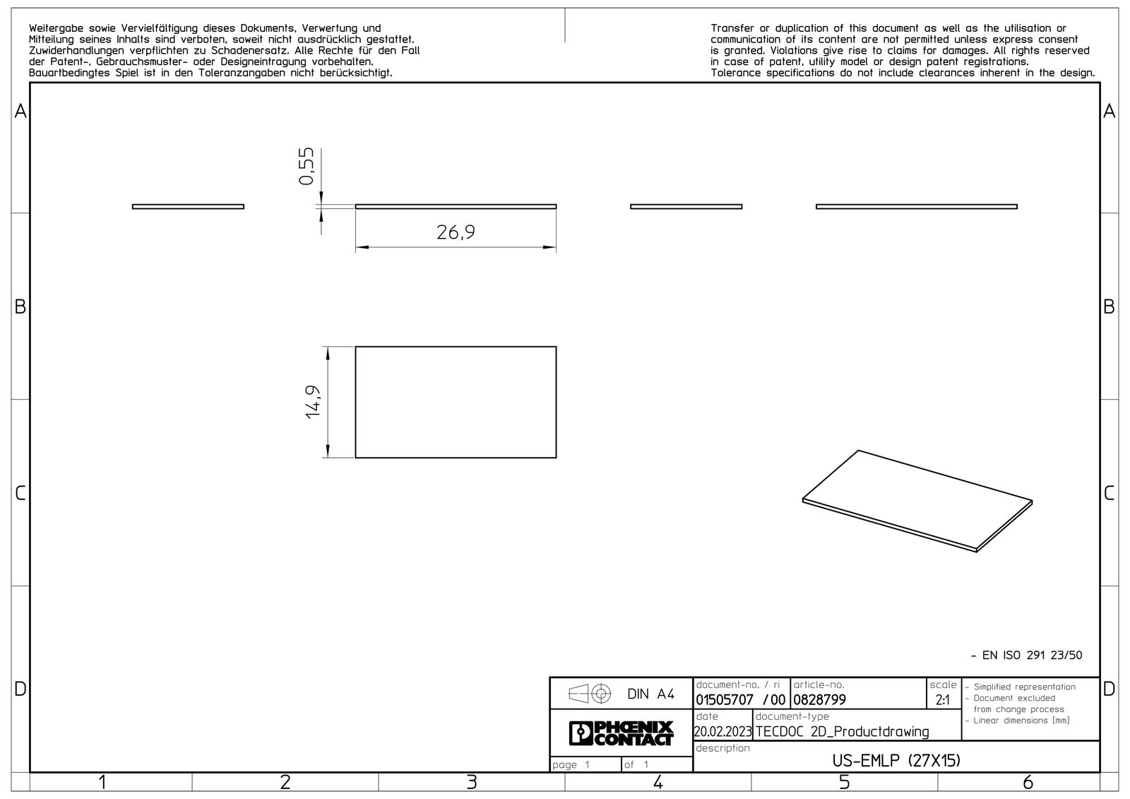 Klemmenmarkierung ws RM=14,9mm unbedr horiz/vert