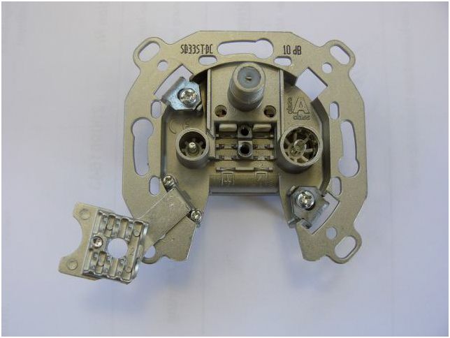 Durchgangsdose Sat/BK 3f 11dB/860 Fernsp 10dB/2150 2,5dB/860 3,5dB/2150