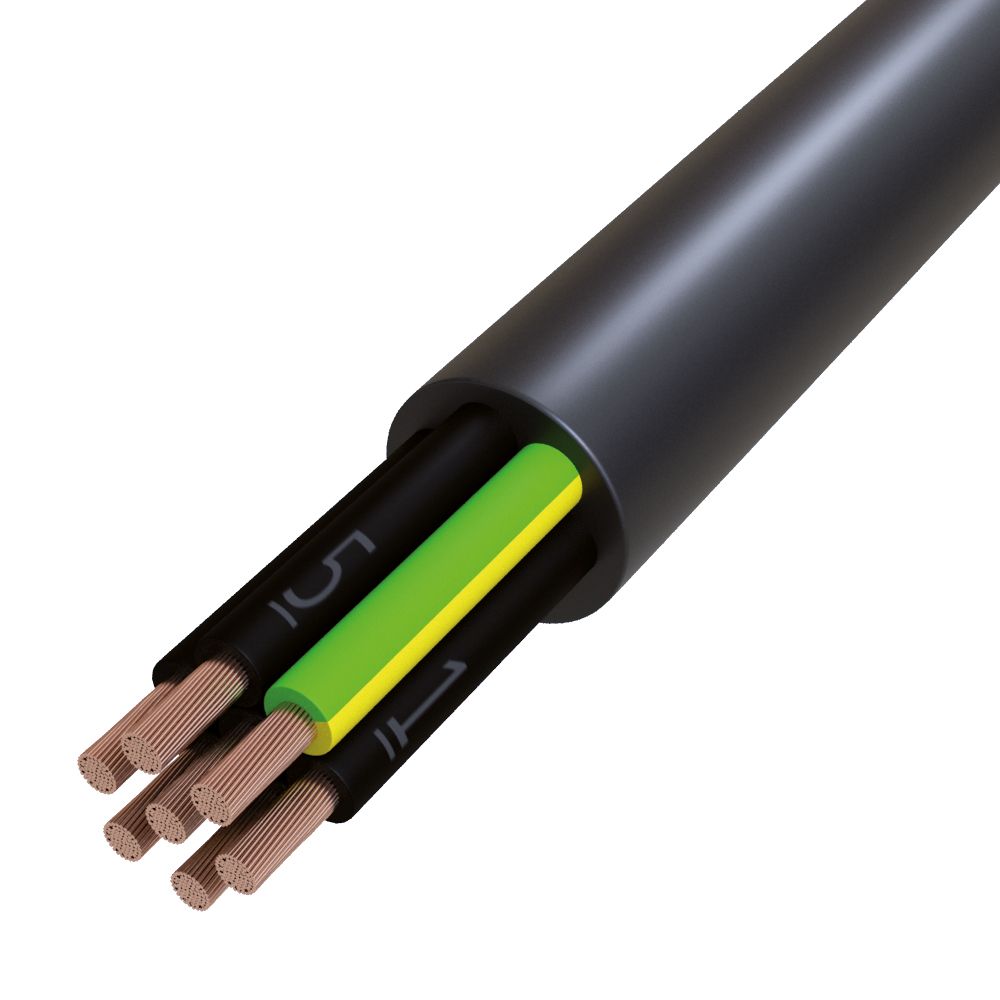PVC-Steuerleitung Eca JZ-600 7G2,5 sw R50 Ø13,8mm Polyvinylchlorid (PVC)