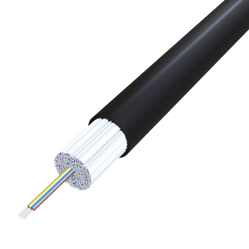 LWL-Außenkabel OM2 A-DQZNB2Y 50/125 sw R100 MM50/125 Kabel längswasserdicht rnd