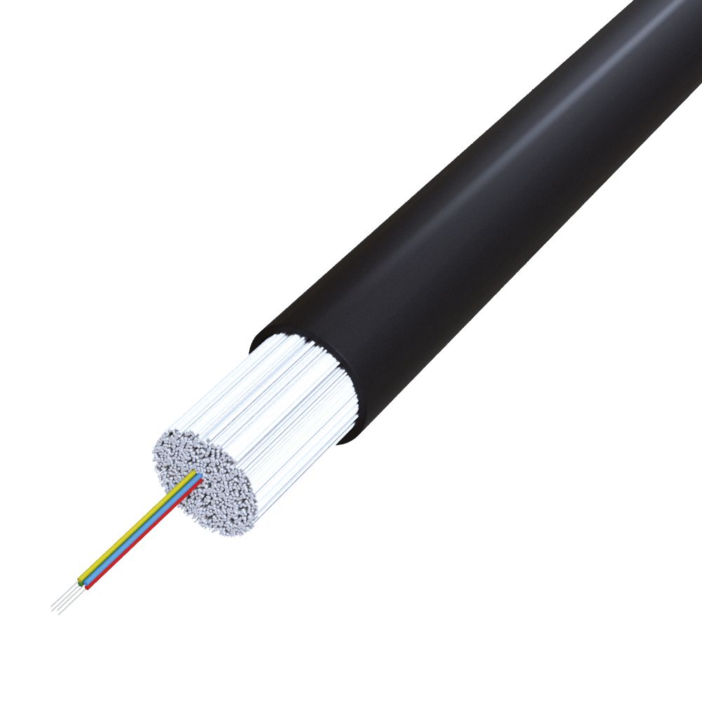 LWL-Außenkabel OM3 A-DQZNB2Y 50/125 sw MM50/125 TR500 Kabel längswasserdicht