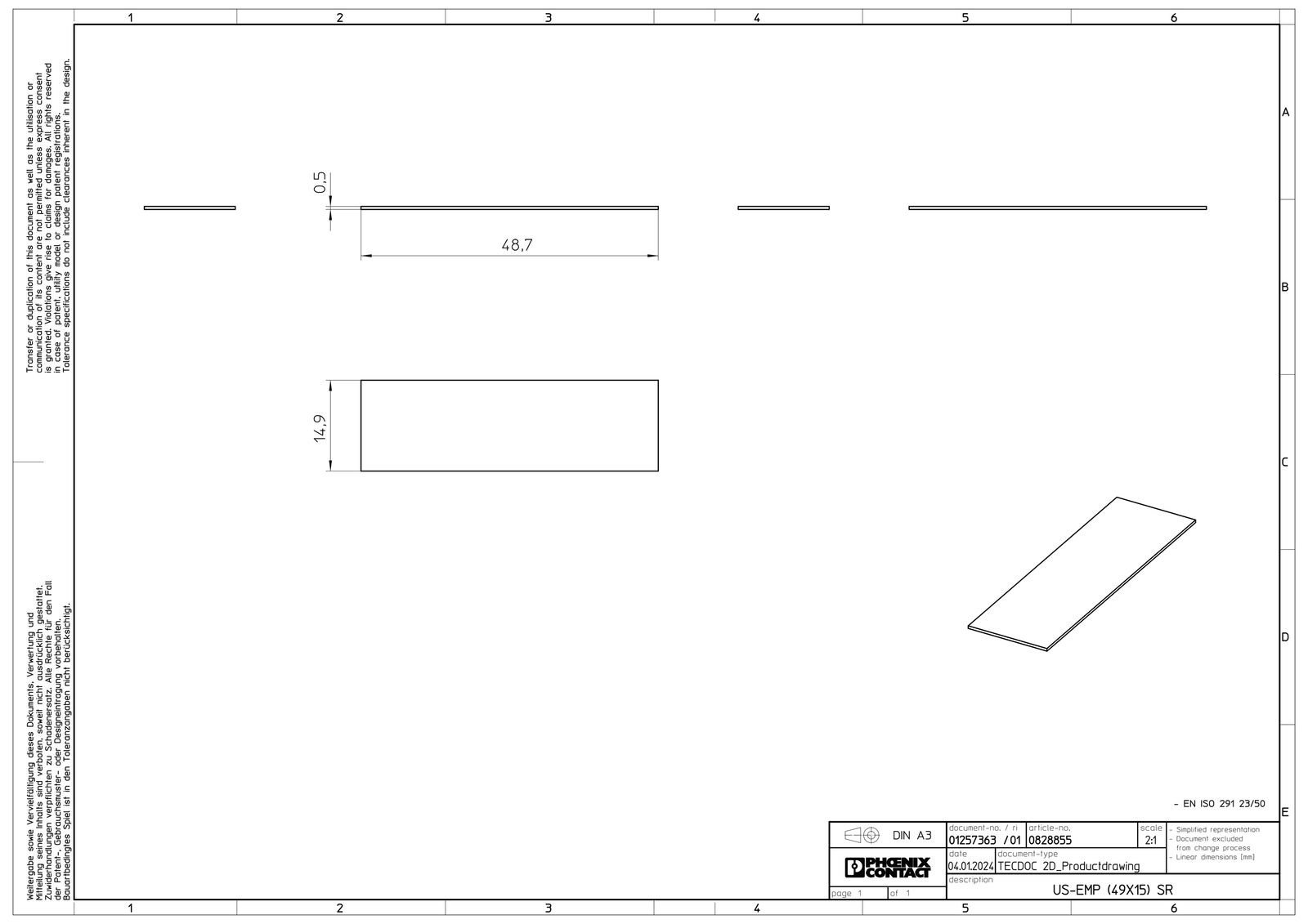 Kennzeichnungsmaterial si 15x49mm