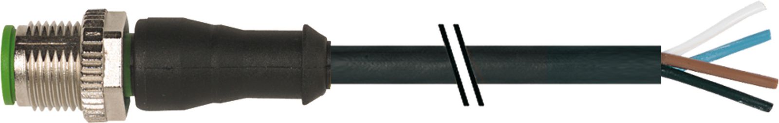 Sensor-Aktorkabel 4p 7,5m M12 Male ger fr.Ende Polyurethan (PUR)
