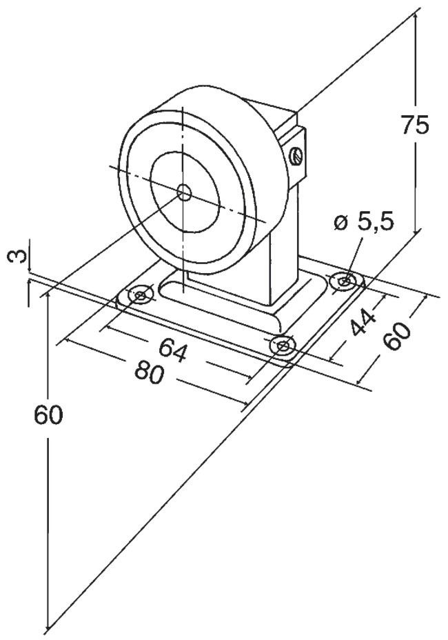 Türhaftmagnet 1200N 24V DC Aufb rnd ST f.Wandmont Geeignet für Bodenmontage