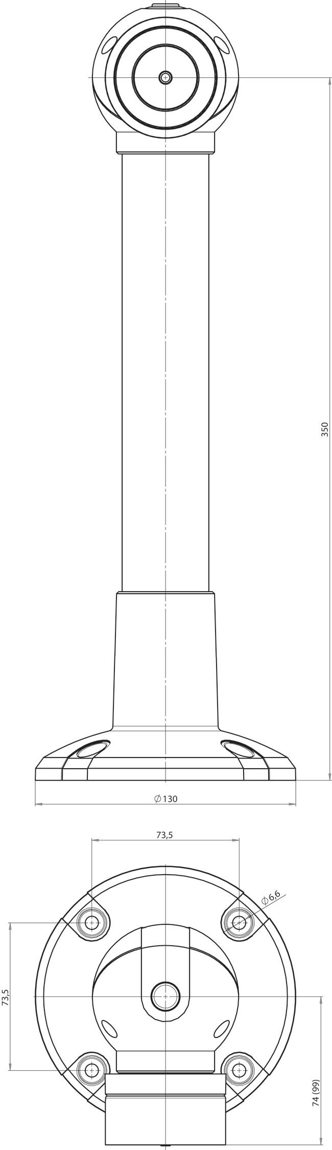 Türhaftmagnet 500N 24V DC Aufb rnd Alu f.Wandmont Geeignet für Bodenmontage