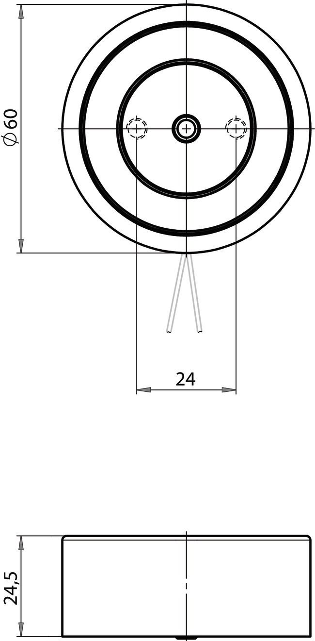 Türhaftmagnet 1200N 24V DC Aufb rnd f.Wandmont Geeignet für Bodenmontage