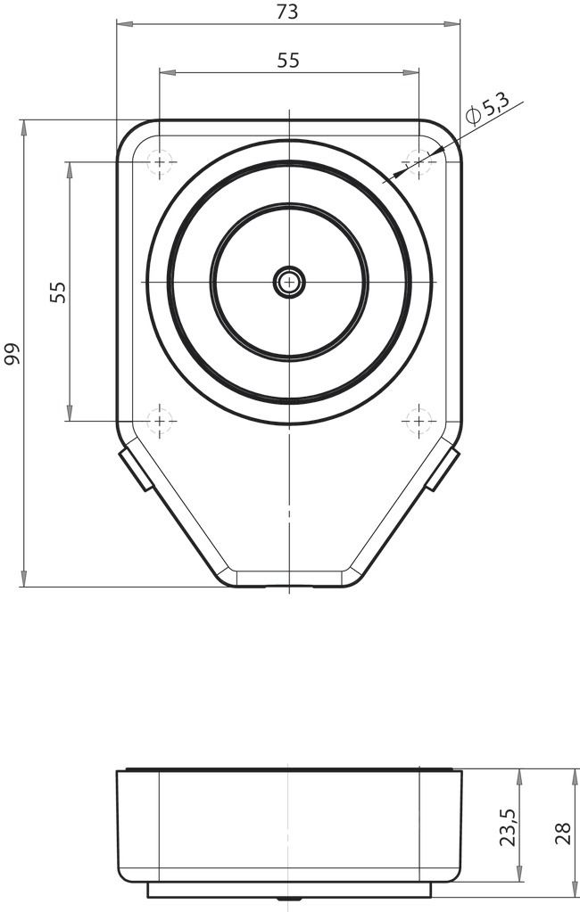 Türhaftmagnet 500N 24V DC Aufb rnd Kst f.Wandmont Geeignet für Bodenmontage