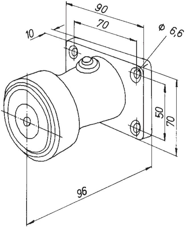 Türhaftmagnet 500N 24V DC Aufb rnd Alu f.Wandmont Geeignet für Bodenmontage