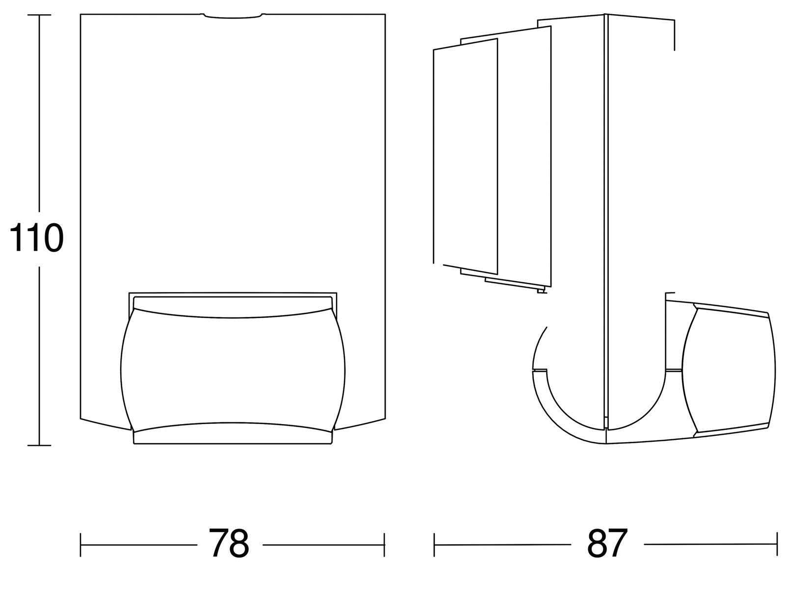 Bewegungsmelder AP 0-130° 230V ws mt IP54 600W