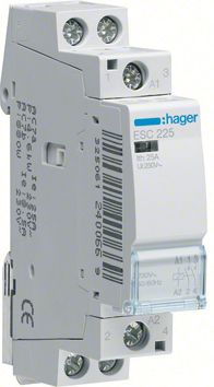 Installationsschütz 25A 24V/AC 230V/UC 2S 1900W/AGL 950VA/LL 1TE