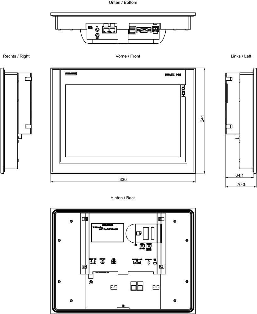 Grafik-Panel m.Farbdisplay DC 19,2-28,8V Mit Farbdisplay 2HW/IE 1HW/RS485 3HW/USB