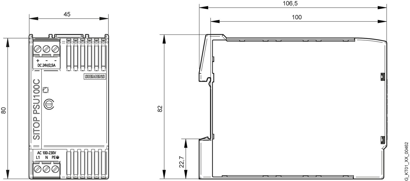 Gleichstromversorgung REG SITOP 2,5A 22,2-26,4V 60W f.Reiheneinb 120-230VAC