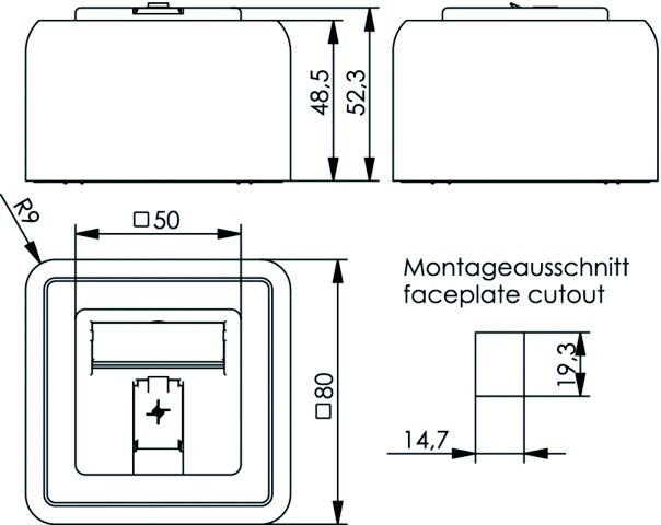 Tragring Mod-Jack 1f aws m.Staubschutz Krallen/Schraubbef m.Beschr.Feld
