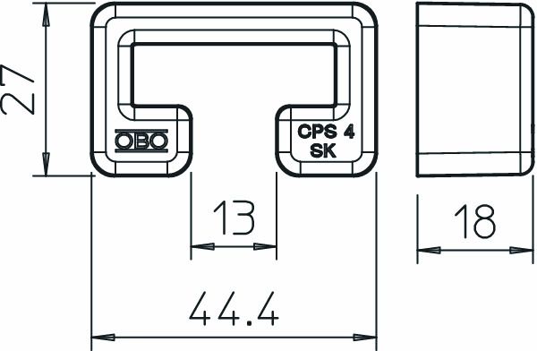 Endkappe Kst C-Profil 27x44,4mm or
