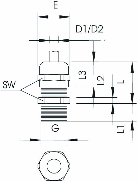 Kabelverschraubung M75 Ms si vernick ger 18mm IP68 m.Zugentlastung
