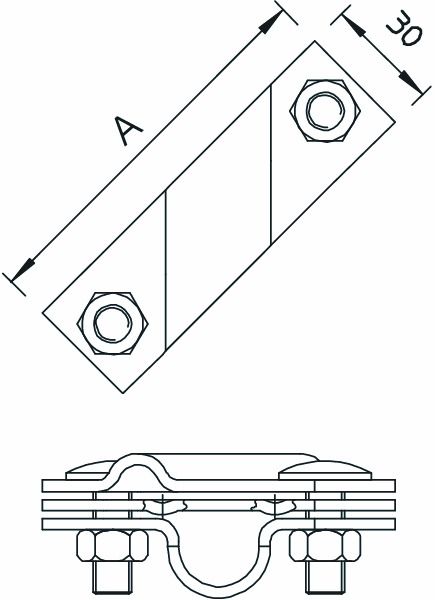 Anschlussschelle V4A Ø20 8-10mm unbeh Edelstahl (V4A)