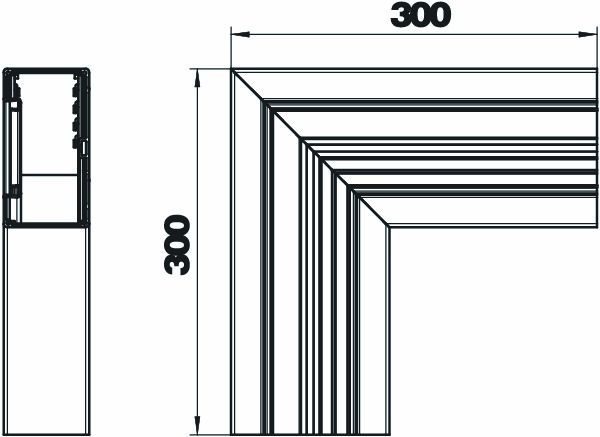 Flachwinkel GEB-K UT 70x130mm Alu natur hfr anod/elox