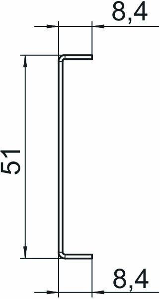 Trennwand GEB-K 70mm hfr einleg L2000mm 1-fach ST 1f