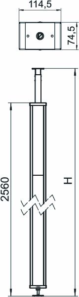 Installationssäule ST 2800-3700mm quadrat eins spannen RAL9010 oben/unten