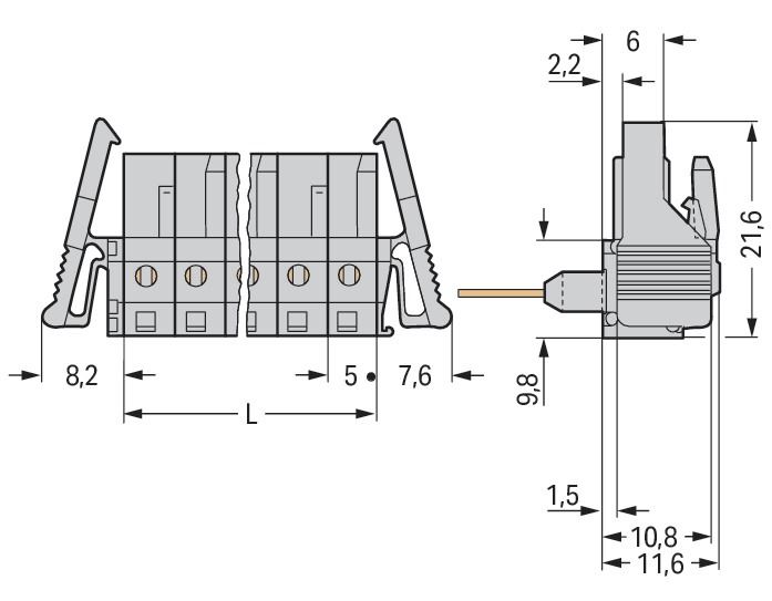 Platinenstecker Stift 20p Serie 232 gr 1re 5mm Zinn Löt frei