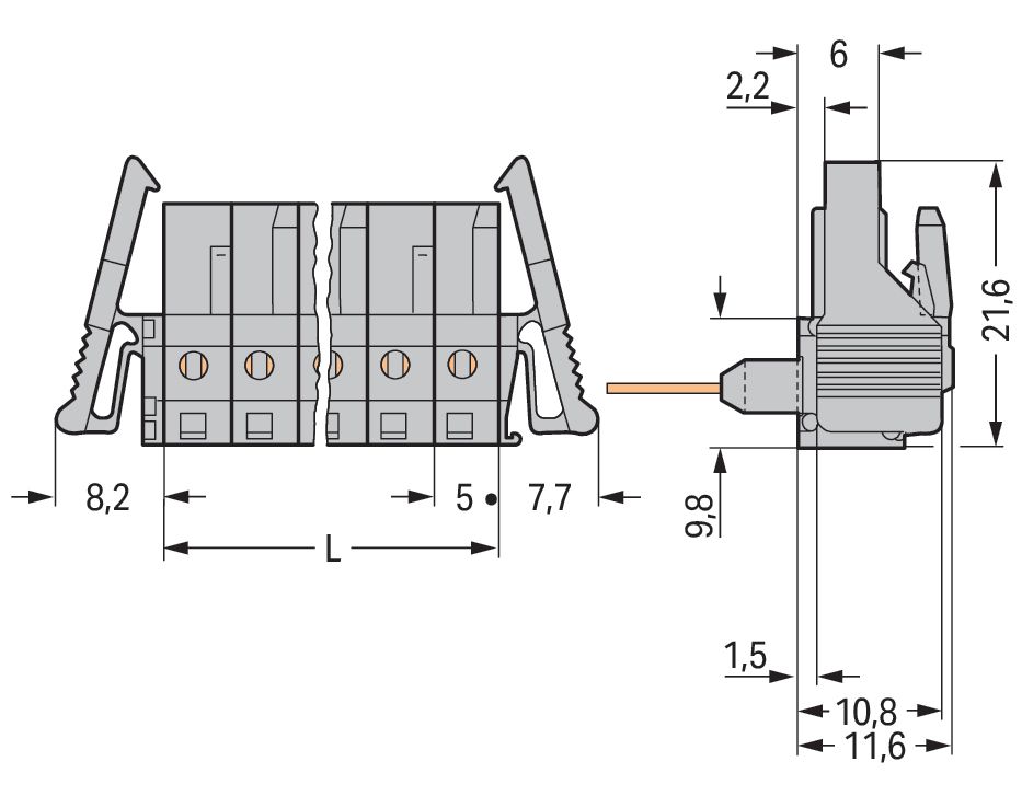 Platinenstecker Stift 20p Serie 232 gr 1re 5mm Zinn Löt frei