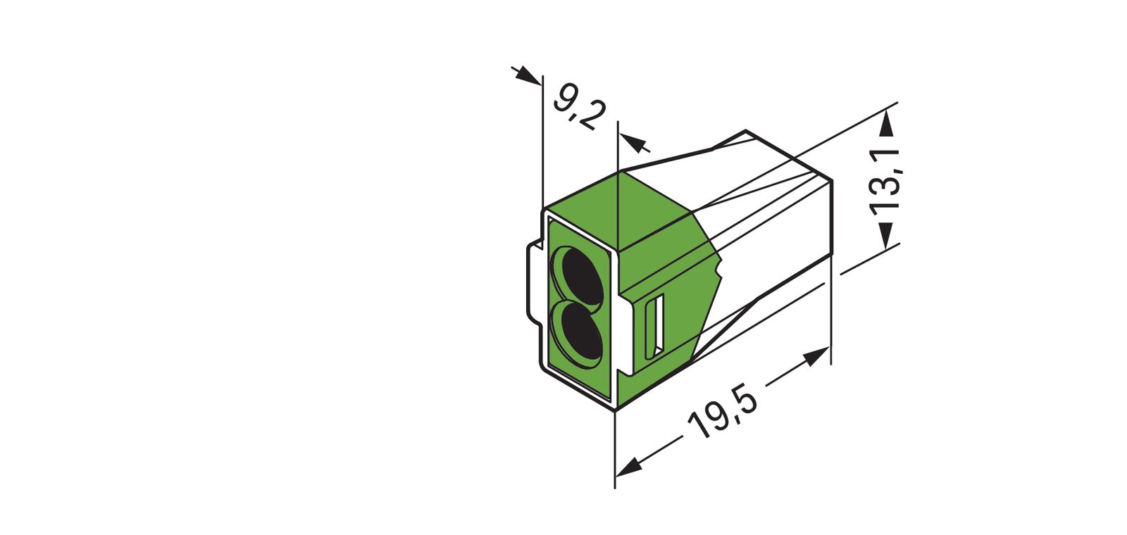 Steckklemme 2f 400V 24A 0,75-2,5qmm gn f.Massivleiter