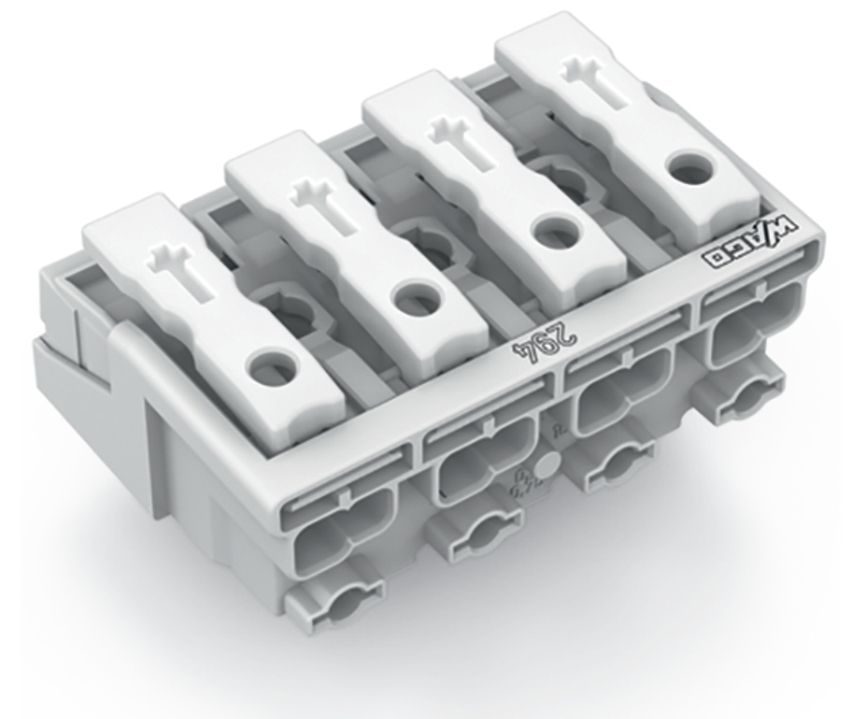 Klemmleiste 4p ws Serie 294 24A Thermopl 0,5-2,5qmm 40mm Federzugans Steckklemm