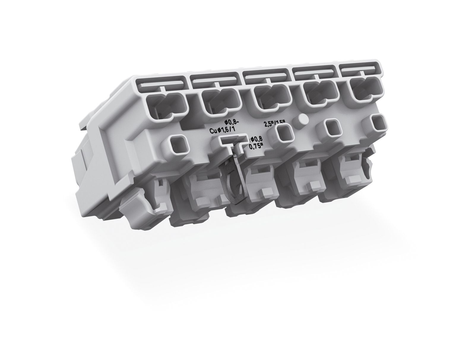 Klemmleiste 5p ws Serie 294 24A Thermopl 0,5-2,5qmm 50mm Federzugans Steckklemm