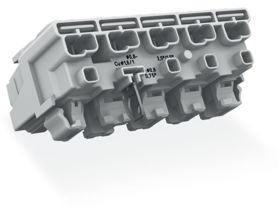 Klemmleiste 5p ws Serie 294 24A Thermopl 0,5-2,5qmm 50mm Federzugans Steckklemm