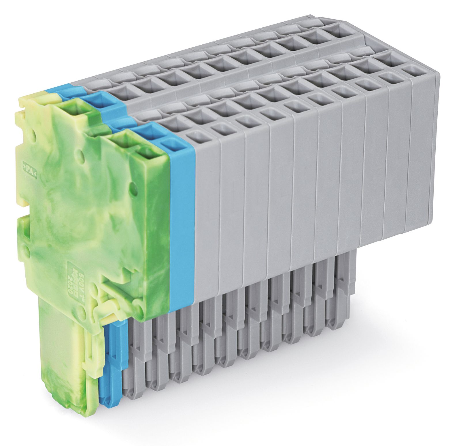 Klemmleiste 12p gr/bl/gn- Serie 2020 13,5A 0,14-1,5qmm Thermopl 3,5mm