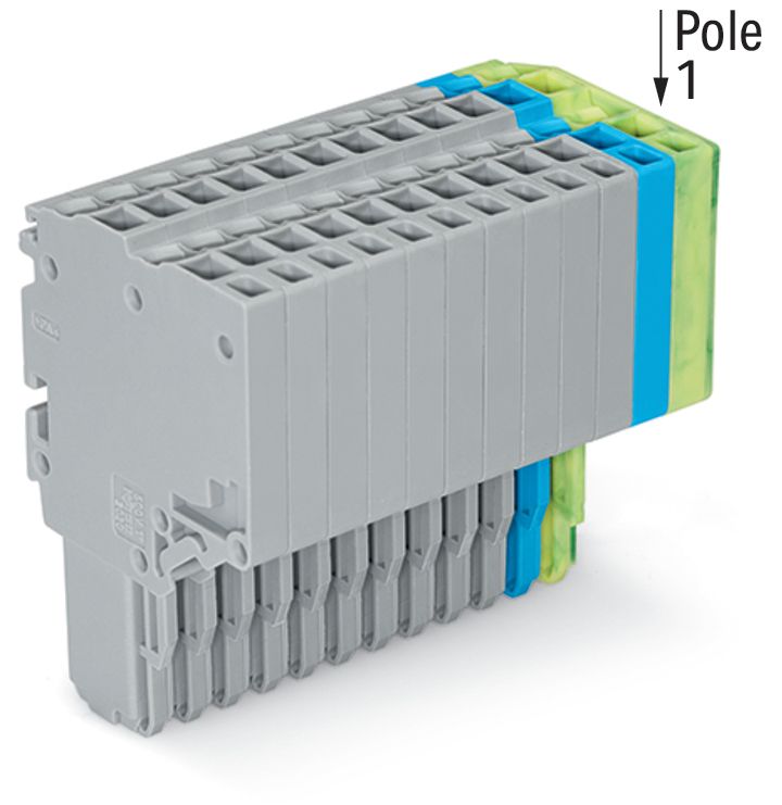 Klemmleiste 14p gr/bl/gn- Serie 2020 13,5A 0,14-1,5qmm Thermopl 3,5mm