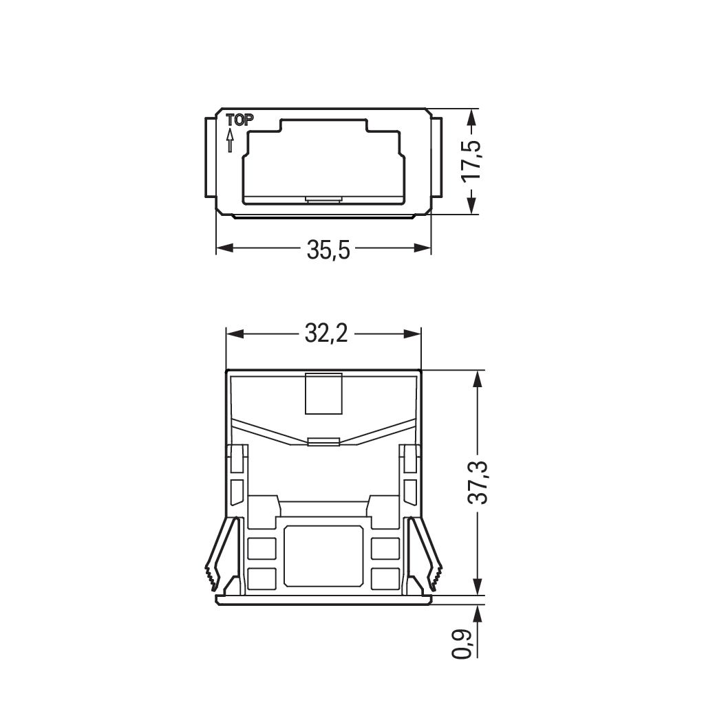 Rahmen Snap-In ws 3p Stecker/Buchse