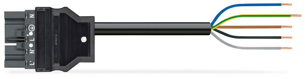 Systemverbindung 5p Serie 771 H05VV-F sw 1,5qmm 5x1,5qmm L3000mm Stecker fr.Ende