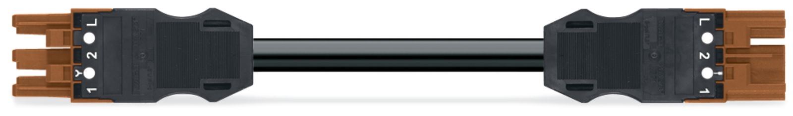 Verbindungskabel 3p Serie 771 H05VV-F sw 1,5qmm 3x1,5qmm L1000mm Buchse Stecker