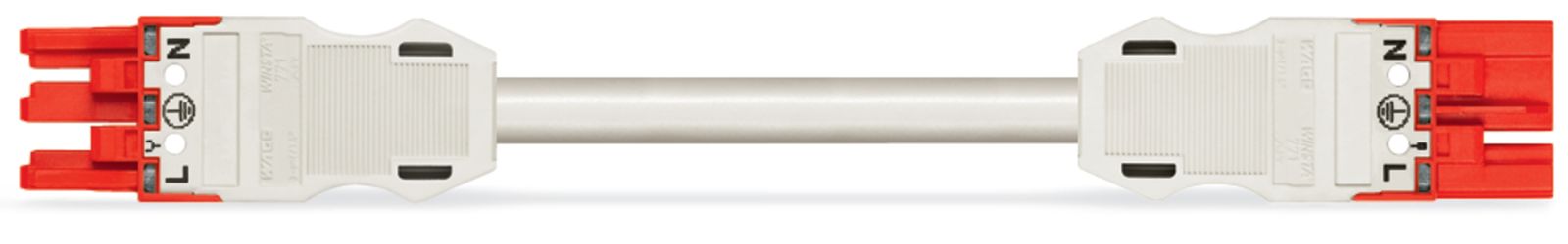 Systemverbindung 3p Serie 771 H05VV-F ws 2,5qmm 3x2,5qmm L4000mm Buchse Stecker