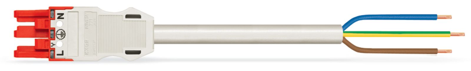 Systemverbindung 3p Serie 771 H05VV-F ws 2,5qmm 3x2,5qmm L6000mm Buchse fr.Ende