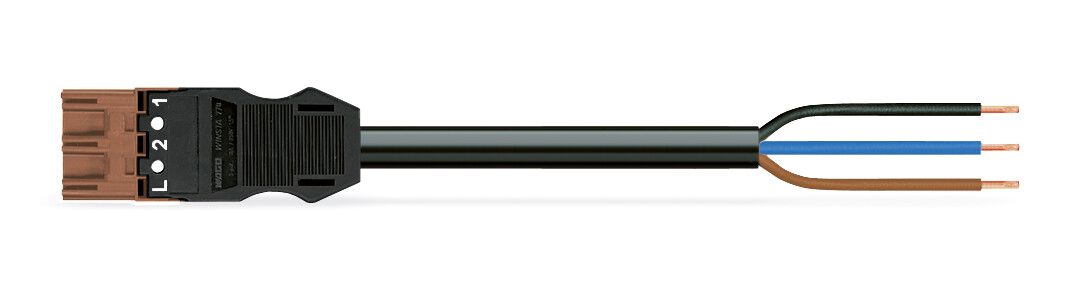 Systemverbindung 3p Serie 771 H05Z1Z1-F 3x1,5qmm L3000mm sw Stecker fr.Ende hfr