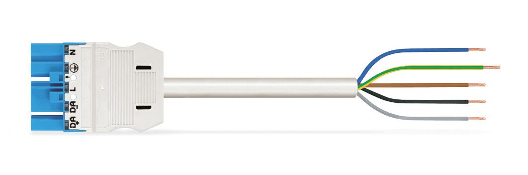 Systemverbindung 5p Serie 771 H05VV-F ws 2,5qmm 5x2,5qmm L8000mm Stecker fr.Ende