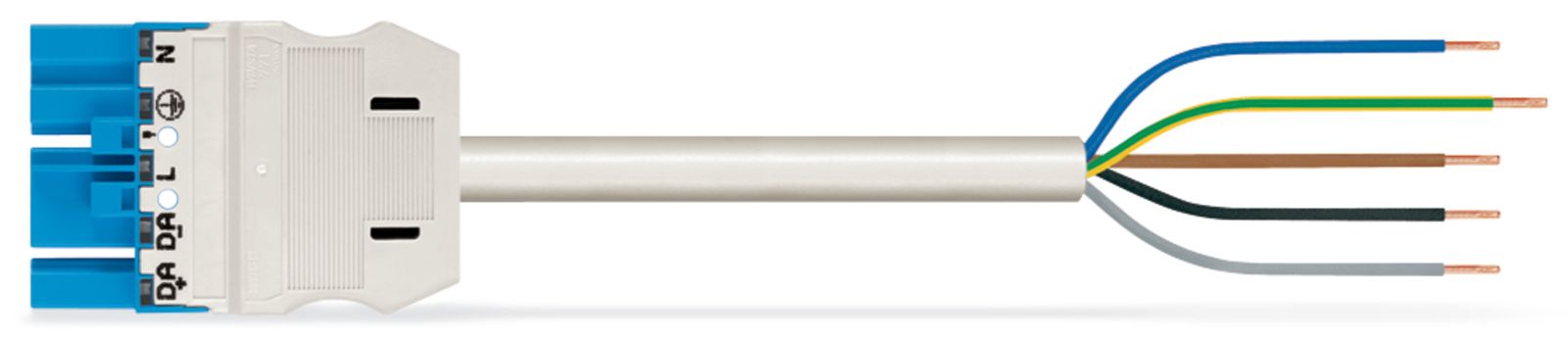 Systemverbindung 5p Serie 771 H05VV-F ws 2,5qmm 5x2,5qmm L8000mm Stecker fr.Ende