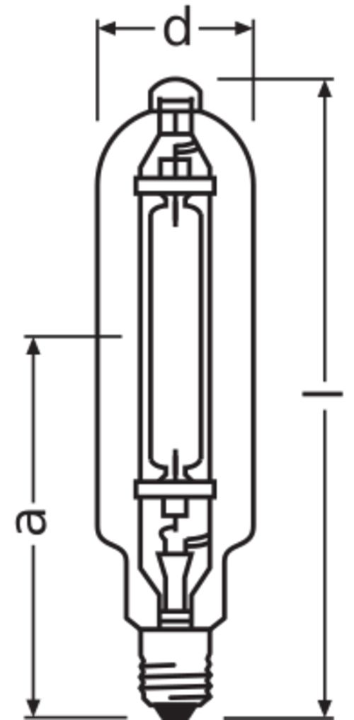 Halogen-Metalldampflampe 2000W 4300K E40 Röhre einseitig gesockelt UV p30