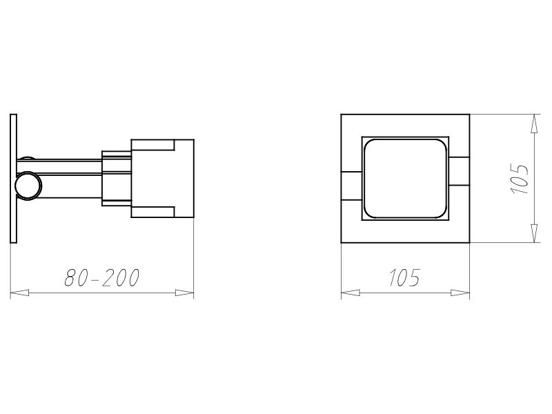 Teleskop-Gerätedose 68x70x50mm Kst T+80-200mm rechteck