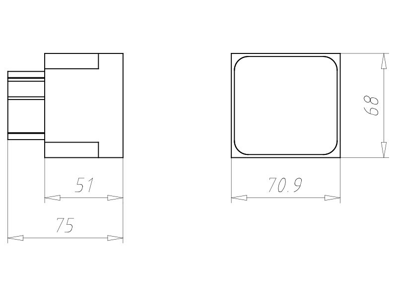 Gerätedose UP 68x70x50mm Kst rechteck IP65