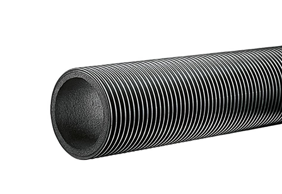 Wickelfalzrohr Lüftung Ø125mm L2000mm sw Kanalende/Kanalende