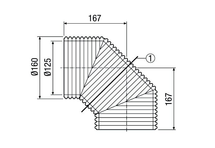 Luftkanalbogen rund Kst Ø125mm