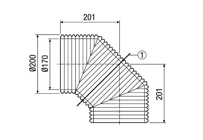 Luftkanalbogen rund Kst Ø160mm